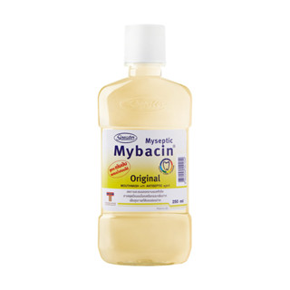 [&gt;Myseptic เหลือง 250 ml&lt;] น้ำยาบ้วนปากมายบาซิน สูตรออริจินัล MyBacin Mouthwash Original(Exp 15/6/25)