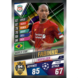 Fabinho (Liverpool) W54.  MATCH ATTAX 101 2019/20 - WORLD STAR