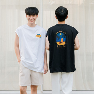 ZAMIO SUMMER VIBE T-shirt เสื้อยืดแขนกุดทรงโอเวอร์ไซส์