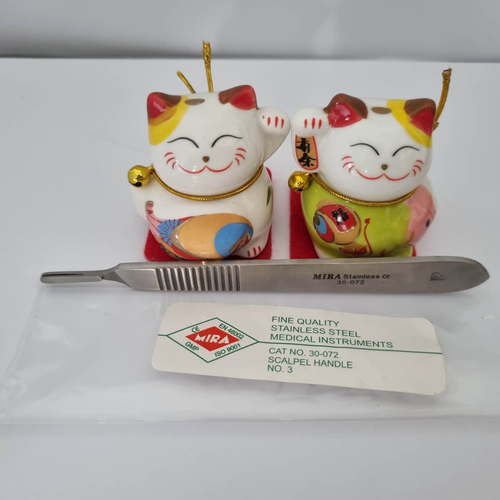 ด้ามมีดผ่าตัด เบอร์3 และ เบอร์ 4 ยี่ห้อ MIRA Scalpel handles No. 3,4