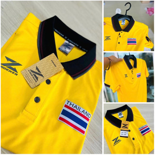 CDL-10เสื้อโปโลCadenzaดีไซน์สุดล้ำลายธงชาติทอพิเศษ