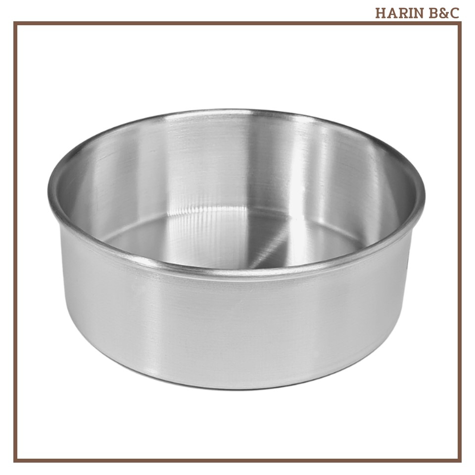 พิมพ์เค้ก 2ปอนด์ พิมพ์เค้กกลม 2ปอนด์ มีก้น / ถอดก้น   Aluminium Cake Pan 190x63mm
