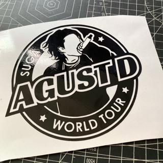 สติกเกอร์ BTS Suga Agust D - world tour  sticker ติดรถ ติดโน๊ตบุ๊ก   เป็นสติกเกอร์ไดคัท อย่างดี