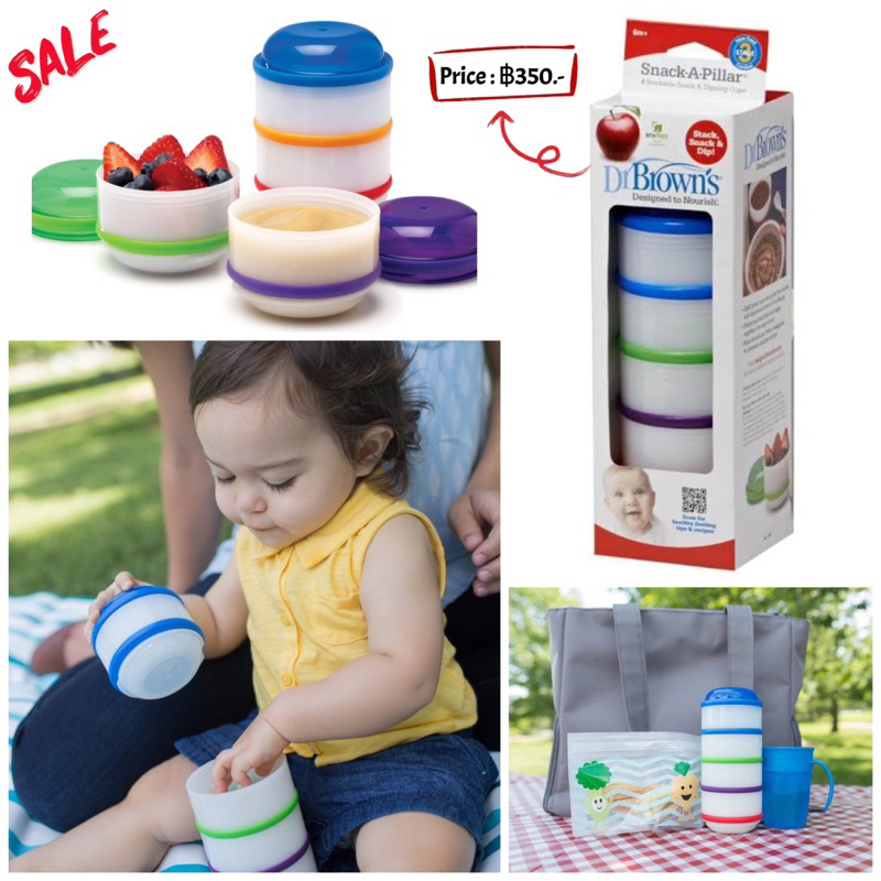 Dr. Brown's Snack-A-Pillar, Snack and Dipping Cups, 4 Count