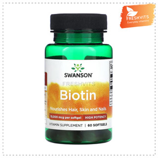 Swanson, Biotin, 10,000 mcg, 60 Softgels
