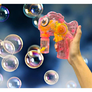 ปืนเป่าฟอง ปืนยิงฟองสบู่ เป่าฟองมีเสียงมีไฟ Bubble Shooter ของเล่นเด็ก (( คละสี ))