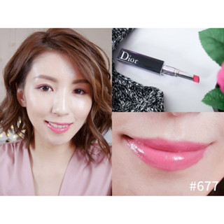 Beauty-Siam แท้ทั้งร้าน !!  แบ่งขายลิปสติกสีสุดน่ารัก DIOR ADDICT LIPSTICK สี 677 ขนาด 0.5 กรัม พร้อมแปรงทาลิป