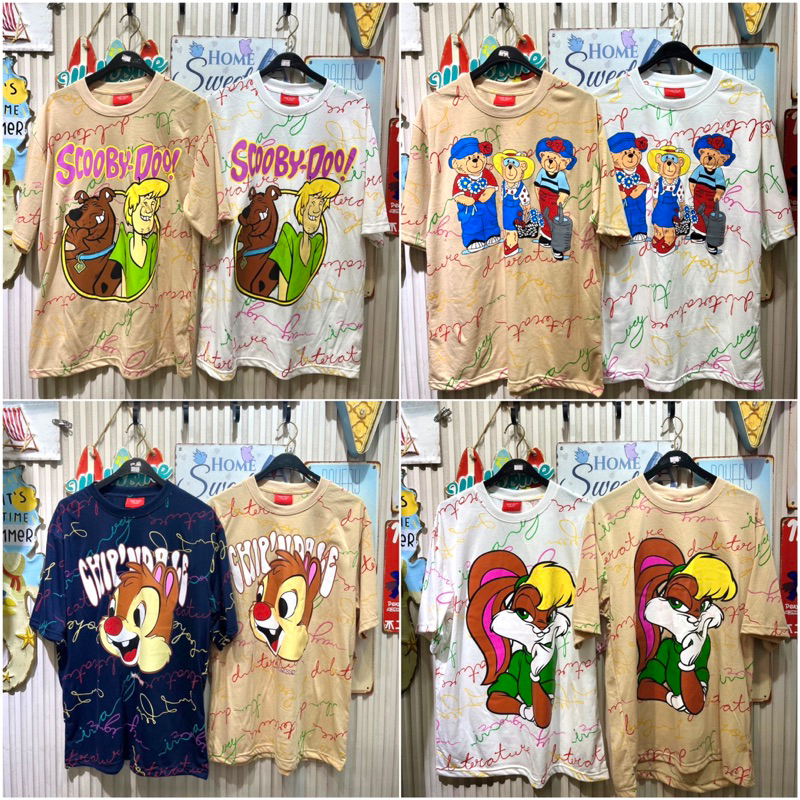 ✧‧₊ WIP WUP ✧‧₊ เสื้อยืด Oversize สกรีนลายน่ารัก ผ้าคอตตอน นุ่มนิ่ม ใส่สบาย มีหลายลาย เลือกเล้ยย><