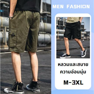 กางเกงขาสั้นผู้ชาย  ฤดูร้อนแมทช์ลุคง่ายทรงหลวมกางเกงห้าส่วนกางเกงขาตรงแบรนด์ฮิตสไตล์ญี่ปุ่นผู้ชาย