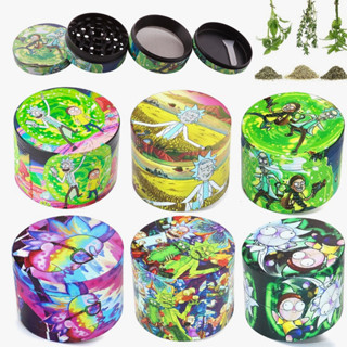 (พร้อมส่ง)ที่บดสมุนไพร เครื่องบดสมุนไพร Herb Grinder เครื่องบดยา โลหะผสมสังกะสี 4 ชั้น 63MM 40MM