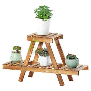 ชั้นวางกระบองเพชร ไม้ ขาตั้งกระถางต้นไม้ Cactus garden plant shelf