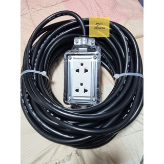 ปลั๊กไฟ ปลั๊กพ่วง 4500W สายยี่ห้อ AP ขนาด 2×2.5 VCT 2 เส้น ไม่มีกราวด์ ปลั๊กตัวผู้2ขา เต้ารับยี่ห้อNanoรุ่นใหม่ แข็งแรง 