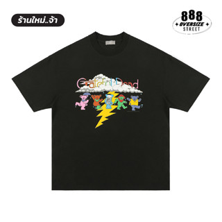 เสื้อยืดผู้ชายโอเวอร์ไซส์ เสื้อหมี เสื้อวง Grateful Dead เกาหลี สตรีท