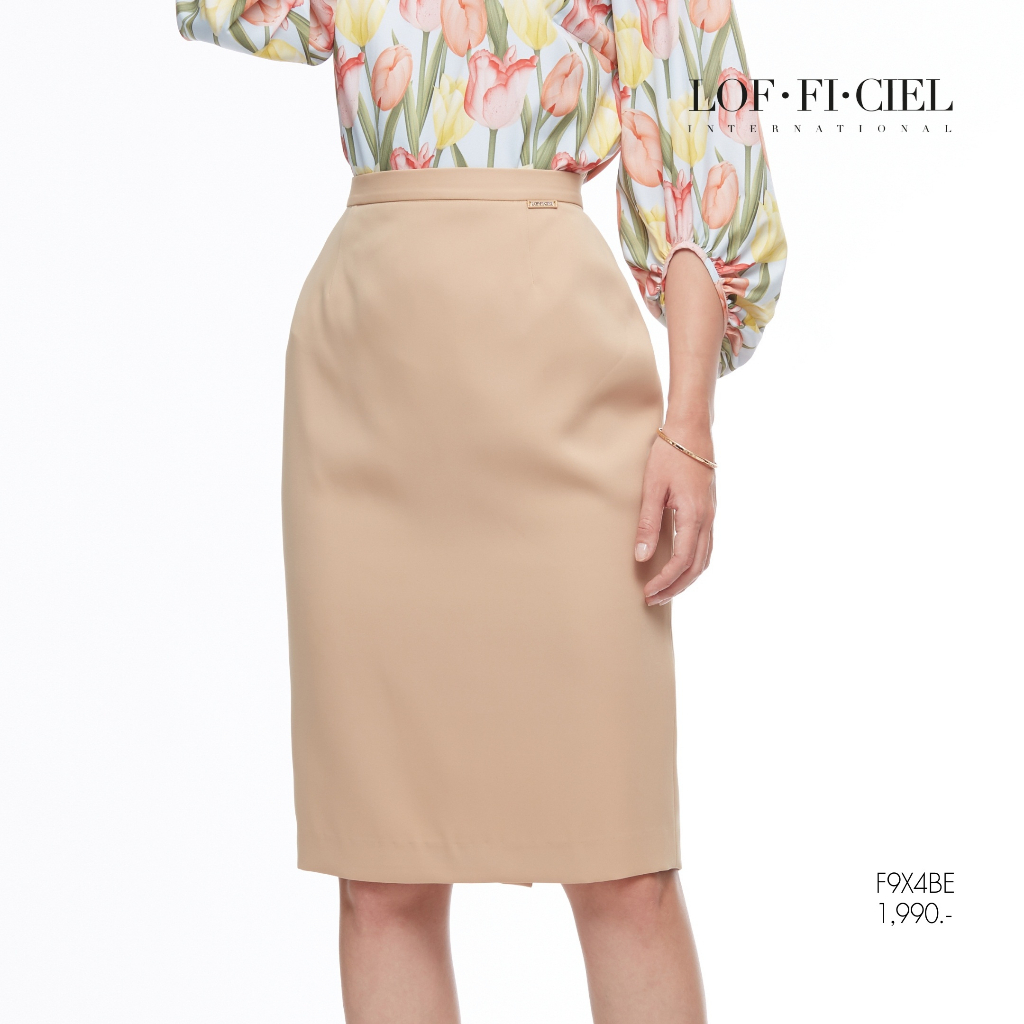 LOF-FI-CIEL woman's pants Jubilee Basic skirt กระโปรง สั้น สีเบจ F9X4BE