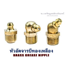 หัวอัดจารบีทองเหลือง M14 M16 ตรง งอ 45 งอ 90 M14x1.5 M16x1.5 (Brass Grease Nipple) (แพ็คละ 50 ตัว)