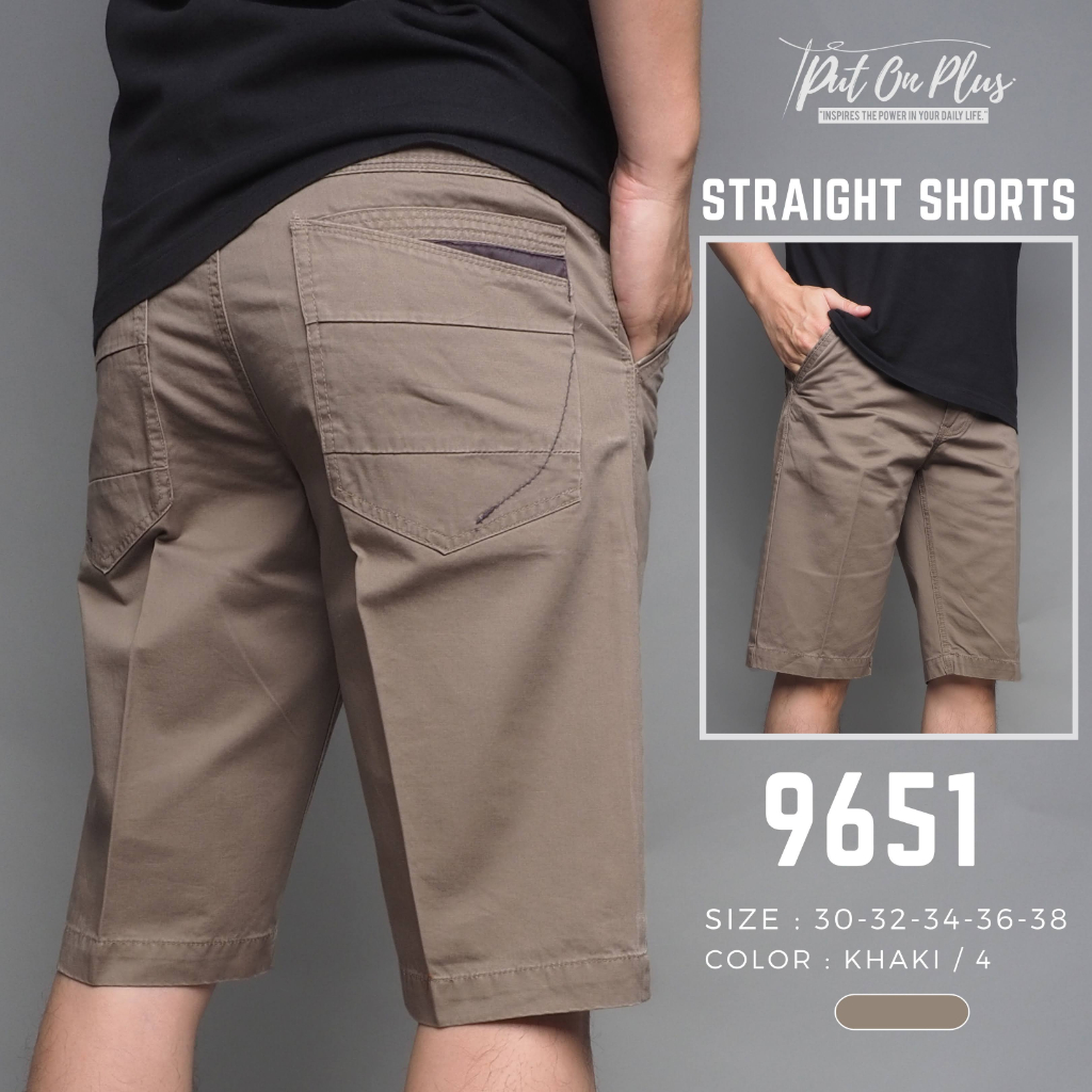 GW 9651 กางเกงขาสั้น ผู้ชาย ผ้าคอตต้อน สีพื้น ทรงสามส่วน ยาว 22-23 นิ้ว ไซส์ 30-38 Goodwin Brand