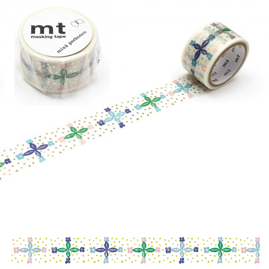 mt masking tape blooming day (MTMINA49) / เทปตกแต่งวาชิ รุ่น Foil stamping ลาย blooming day แบรนด์ K