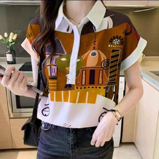 รุ่น-178มาใหม่ ชีฟองแขนสั้นคอปก กระดุม เหมาะสำหรับอากาศร้อนๆ…