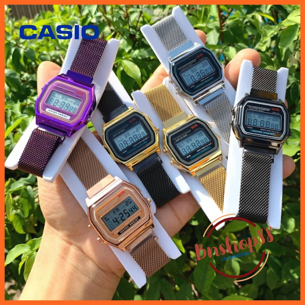 ถูกสุด นาฬิกาแฟชั่น F91 คาสิโo สายแม่เหล็ก รุ่นขายดีมาครบสี ปรับสายได้ไม่ต้องตัดสาย พร้อมส่งในไทย