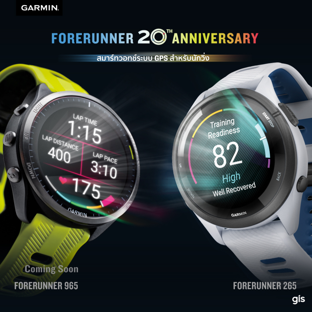 Garmin Forerunner 265 จอ AMOLED GPS  ไตรกีฬา นาฬิกาวิ่ง [ ประกันศูนย์ไทย 1 ปี ]