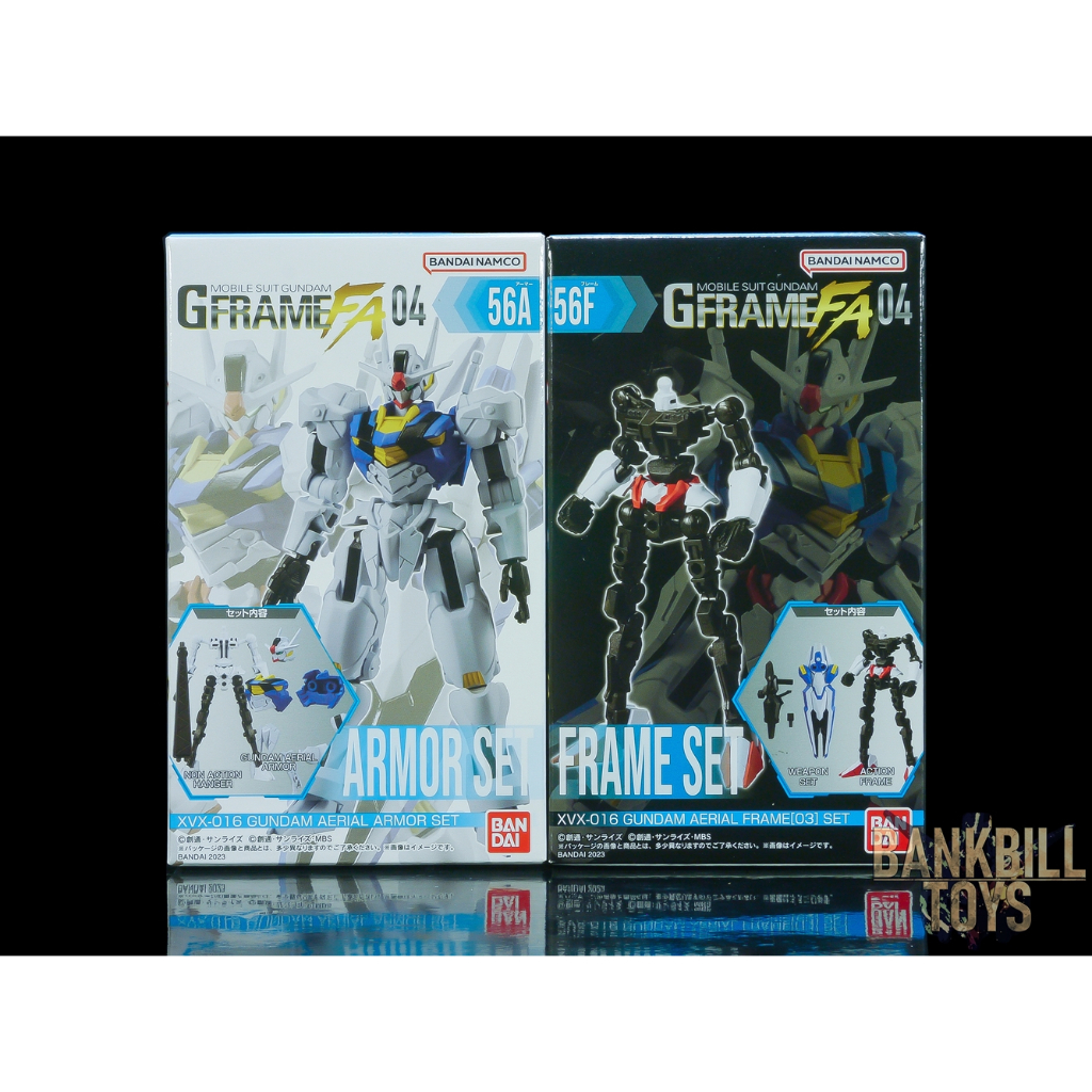 กันดั้ม Bandai Candy Toy Gundam G Frame FA 04 No.56A Gundam Aerial Armor Set + No.56F Frame[03] Set 
