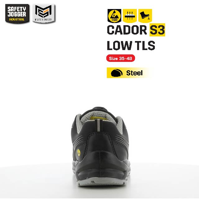 [ของแท้พร้อมส่ง] Safety Jogger รุ่น CADOR S3 LOW TLS รองเท้าเซฟตี้หุ้มส้นที่ไม่มีเชือก มาตราฐาน S3P หัวเหล็ก พื้นเหล็ก