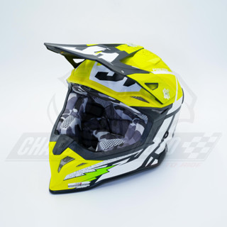 หมวกกันน็อควิบาก JUST1 รุ่น J39 ลาย POSEIDON BLACK YELLOW FLUO WHITE MATT ลายใหม่ล่าสุด 2023