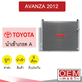 แผงแอร์ นำเข้า โตโยต้า อแวนซ่า 2012 รังผึ้งแอร์ แผงคอล์ยร้อน แอร์รถยนต์ AVANZA 6871 181