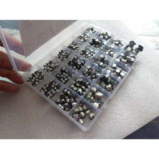 400Pcs SMD Electrolytic Capacitor 24 Values Aluminium 1uF‑1000uF Accessory Set Kit 6.3V‑50V (สต๊อกไทย)