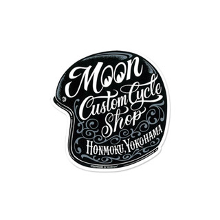 MOON Custom Cycle Shop Motorcycle Helmet Sticker DM237