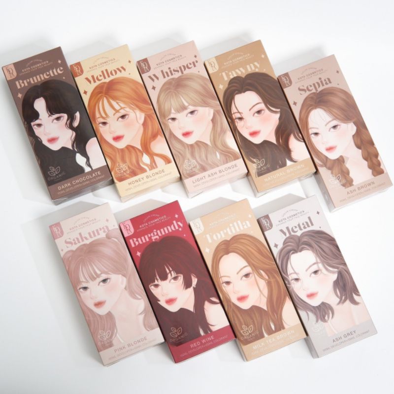 ยาผ้อมผม KOTA ของแท้ สีย้อมผมออแกนิค KOTA COLOR CREAM มี 9 เฉดสี ครีมย้อมผม สูตรอ่อนโยนไม่เหม็น สีติ