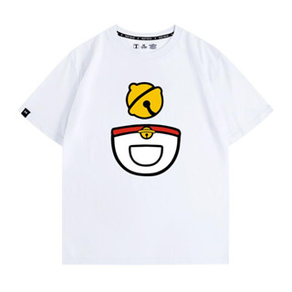 Doraemon เสื้อยืดลายการ์ตูนโดราเอมอนกระเป๋าสมบัติเสื้อผ้าฝ้าย แขนสั้น