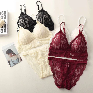 ชุดเซ็ทชั้นในลูกไม้เซ็กซี่ พร้อม กกน เข้าชุด มีให้เลือกถึง 3 สี #set-4