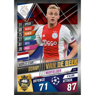 Donny van de Beek (AFC Ajax) W46.  MATCH ATTAX 101 2019/20 - WORLD STAR