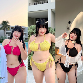 Summer Bikini 🏖️🌷🌸 ชุดวายน้ำพร้อมส่ง ทั้งเซตมีทั้งหมด 2ชิ้นสาวอวบ