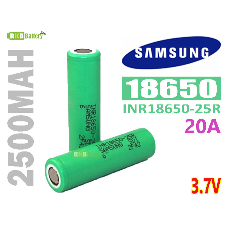 [พร้อมส่ง] INR18650-25R Samsung 2500mAh 20A 3.7v Rechargeable Li-ion Battery ถ่านชาร์จ แบตเตอรี่ลิเธียมของแท้