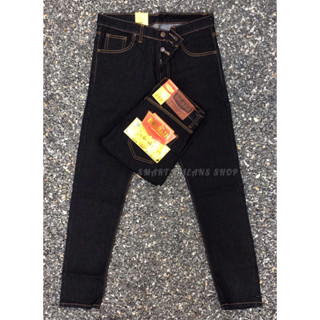 กางเกงยีนส์ขายาวผู้ชาย ทรงขาเดฟ ผ้ายืดใส่สบาย (สีดำ,สียีน,สี…