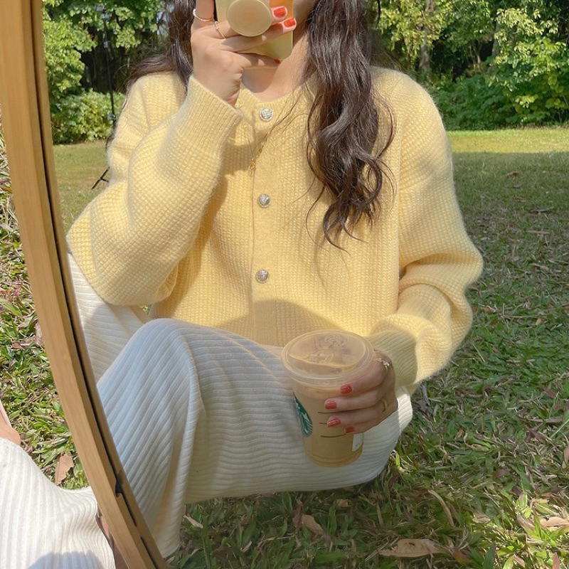 เสื้อไหมพรมคาร์ดิแกน สีพาสเทล