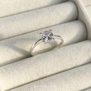 Sister J. square cz diamond ring แหวนเงินแท้ /silver925