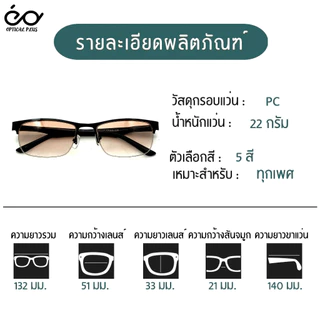 OpticalPlus แว่นสายตาสั้น Glasses แว่นสายตากันแดด แว่นสายตาเลนส์กันแดด 5225Lenstea