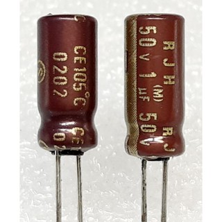 Elna RJJ RJH  1uf 50v (ราคา10ตัว) capacitor ตัวเก็บประจุ คาปาซิเตอร์