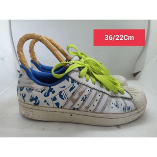 Adidas Size 36 ยาว 22 รองเท้ามือสอง ผู้หญิง ผู้ชาย ผ้าใบ แฟชั่น ทำงาน ลำลอง เดิน  เที่ยว วิ่ง ออกกำลังกาย