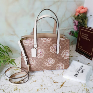 สินค้าแท้ พร้อมส่งในไทย งานช็อป Coach 31667 Charlie Signature Rose Tan Chalk #coachแท้