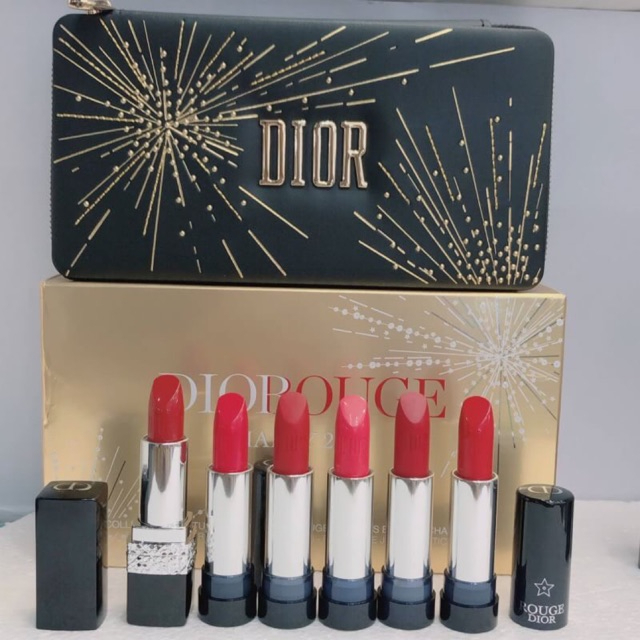 SALE Dior Rouge Happy 2020 Limited Edition 6 PC Refillable Lipstick Set DiorRouge#999#520#666#080#028#999
