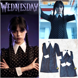 BABYGAGA⚡️☠️✨ เดรส Wednesday Addams Family Adams series ซีรี่ย์ Netflix รับตัดชุด เวนส์เดย์ อดัมส์ แฟมมิลี่ ชุดWednesday