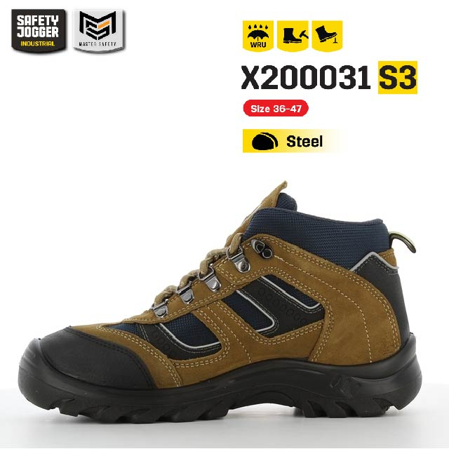 [ของแท้พร้อมส่ง] Safety Jogger รุ่น X200031 S3 รองเท้าเซฟตี้หุ้มข้อ หัวเหล็ก ระบายอากาศ พื้นกันน้ำมัน