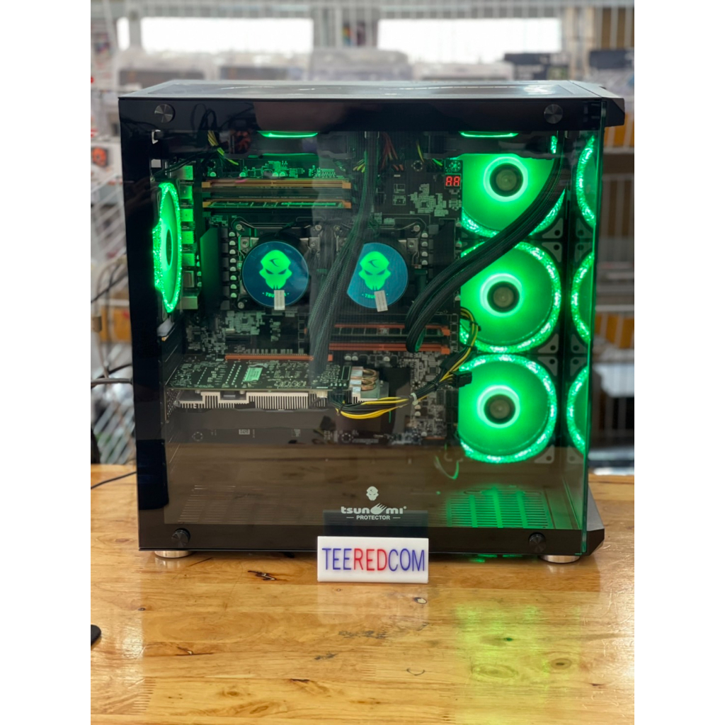 คอมประกอบ dual cpu คอมปล่อยบอท เล่นเกมส์ ทํางาน ตัดต่อ2CPU xeon xeon 2666v3 X2 20c/40t GTX2060SUPER6