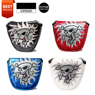 [11GOLF] Golf Putter Head Cover For Mallet Putter รหัส CPD001 ลายกระโหลกไขว้