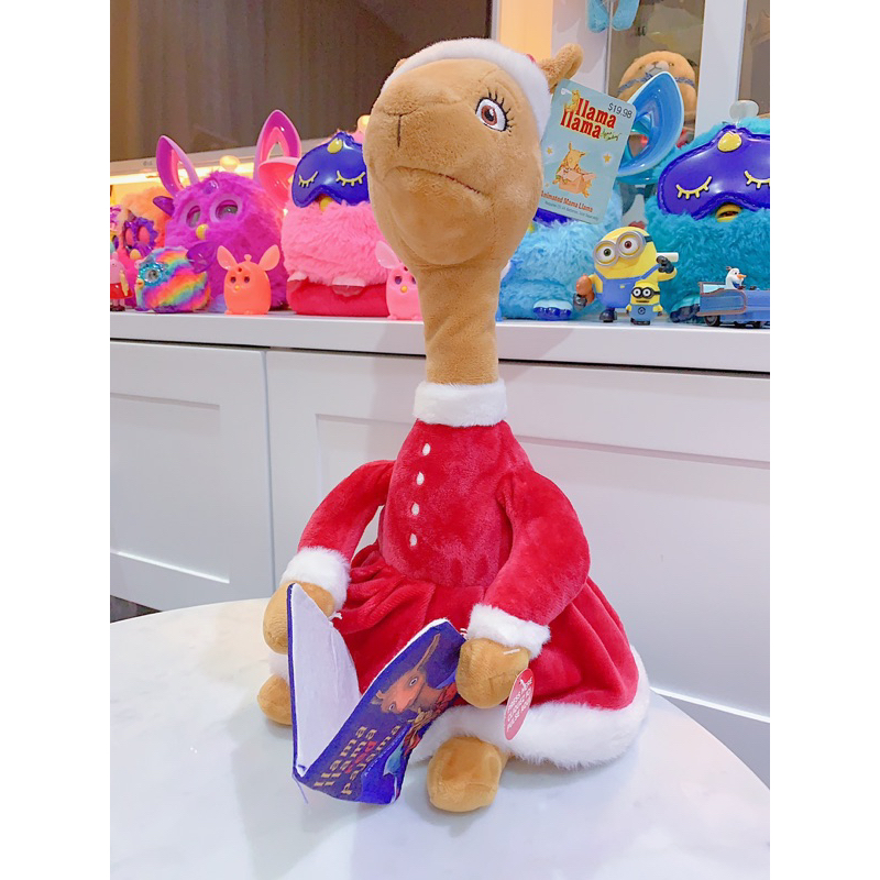 ลามะอ่านนิทาน Llama Llama Red Pajama Santa Hat Plush Animated Talking Mama Sound N Light 14" ป้ายห้อ