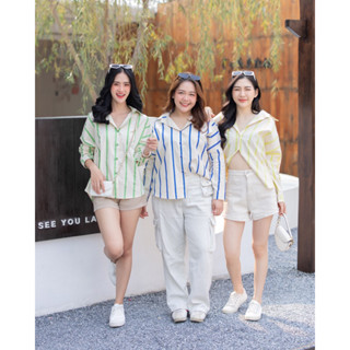 Neon Striped Shirt เสื้อเชิ้ตลายริ้ว